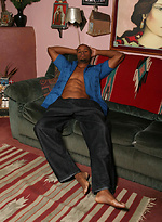 Ebony stud Dre shows his cock by Playgirl