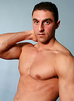 Muscled hunk Michael shows his hard cock by Playgirl
