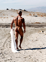 Muscle hunk Brett shows his perfect sculpted body outdoors by Playgirl
