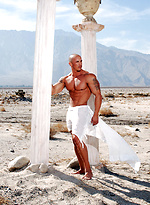 Muscle hunk Brett shows his perfect sculpted body outdoors by Playgirl