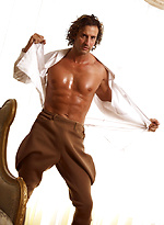 Mature macho Tony shows his boner by Playgirl