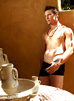 Aaron shows his shaved cock by Playgirl