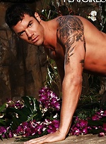 Hot brunett hunk JR posing by Playgirl