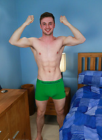 Muscular & Hairy Young Man Briley Shows off his Big Uncut Cock & Explodes Cum Over His Abs! by English Lads