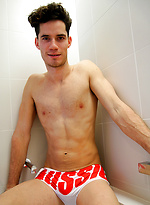 Hung mates in Sydney - Jet Wellington lets it hang out in the shower by Bentley Race With Jet Wellington