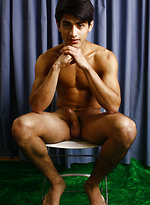 Puffy-lipped hunk in solo studio shoots by Cute Fox 19
