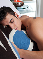 Hot Twink Logan Milano wakes up to jerk his hard cock by Randy Blue With Logan Milano