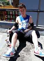 Red headed Aussie - Cody James naked on the roof by Bentley Race With Cody James