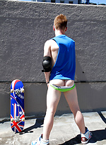 Red headed Aussie - Cody James naked on the roof by Bentley Race With Cody James