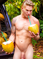 Coconut Calvin: Smooth Hung Nudist Muscle Jock Whacks Coconuts and Busts a Huge Creamy Load! by Island Studs