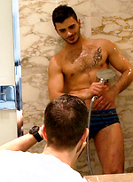 My bathroom shoot with the middle eastern hottie Aro Damacino by Bentley Race
