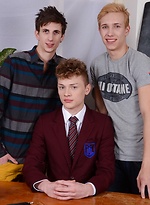 Gang Bang: Two Exchange Students Give Lucius York A Real “Hard” Time Over A Classroom Desk! by Staxus With Sven Laarson,Lucius York,Zac Todd