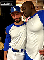 OUT!: Trainer Diesel uses his bat on Pitcher Eric by TitanMen With Diesel Washington,Eric Nero