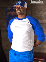 OUT!: Trainer Diesel uses his bat on Pitcher Eric by TitanMen With Diesel Washington,Eric Nero