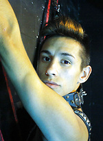 Crucified gay youngster getting flogged and poked by Bound Area