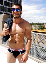 Australian Muscle - James Nowak strips naked on the roof by Bentley Race