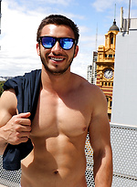 Australian Muscle - James Nowak strips naked on the roof by Bentley Race