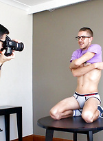 Super Hung Mates - Damien Dyson showing off his fat cock by Bentley Race