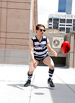 Kicking the footy around with Aussie boy Reece Anderson by Bentley Race