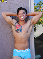 Tall Tattoo STUD Gabriel Jerks OFF by Gayhoopla