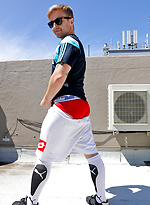 Get naked on the roof with my hot mate Luc Dean by Bentley Race