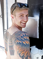 Get naked on the roof with my hot mate Luc Dean by Bentley Race