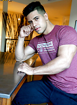 Buff Bodybuilder Mario Cortez Jerks His Uncut COCK by Gayhoopla