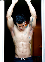 Buff Bodybuilder Mario Cortez Jerks His Uncut COCK by Gayhoopla