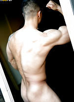 Buff Bodybuilder Mario Cortez Jerks His Uncut COCK by Gayhoopla