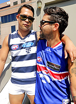 Raw fucking mates Jesse and Sam are back naked and getting it on outside by Bentley Race
