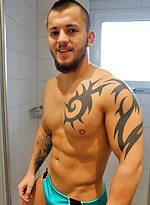 Take a long hot shower with my straight mate David Ivan by Bentley Race