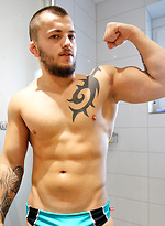 Take a long hot shower with my straight mate David Ivan by Bentley Race