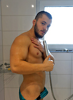 Take a long hot shower with my straight mate David Ivan by Bentley Race